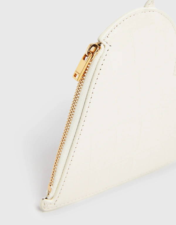 Jil Sander Heart-shaped Calf Leather Coin Pouch-White