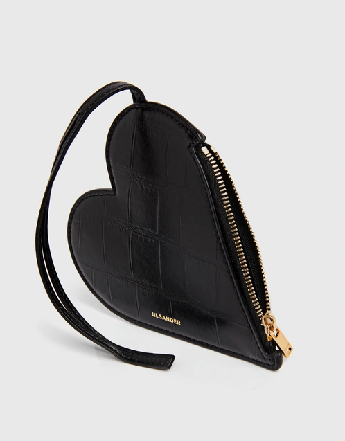 Jil Sander - Heart-Shaped Calf Leather Coin Pouch-Black