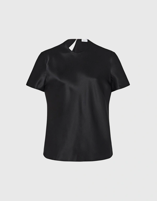 Rosetta Getty Bias Cut Silk T-Shirt