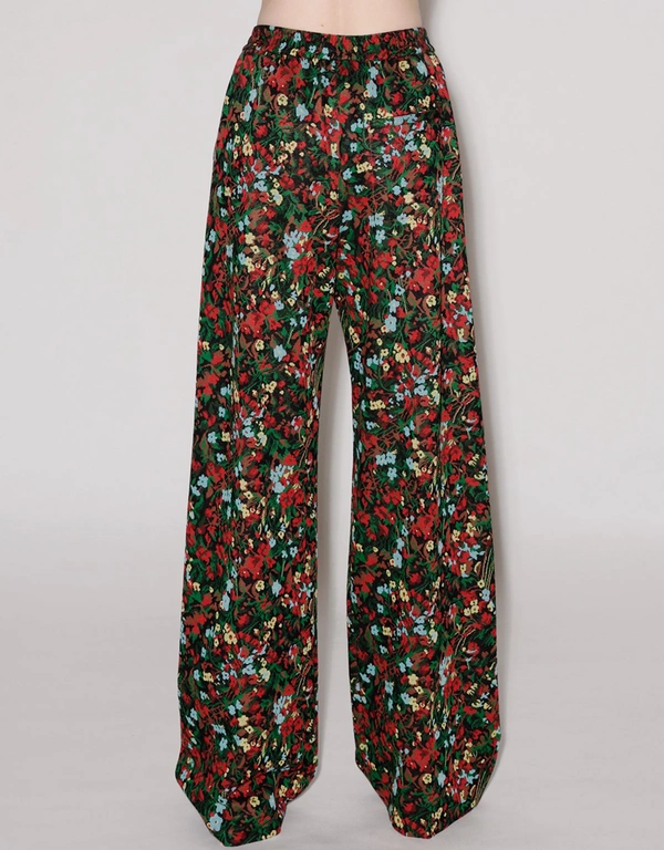 Rosetta Getty Relaxed Pull On Printed Wide Leg Pants