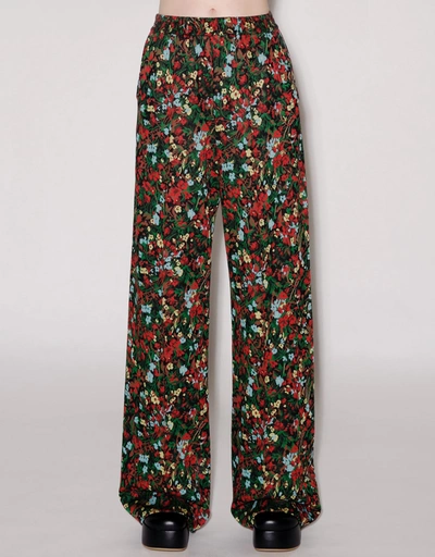 Relaxed Pull On Printed Wide Leg Pants