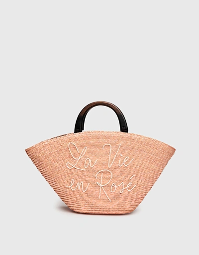 Carlotta La Vie en Rosé Straw Tote Bag