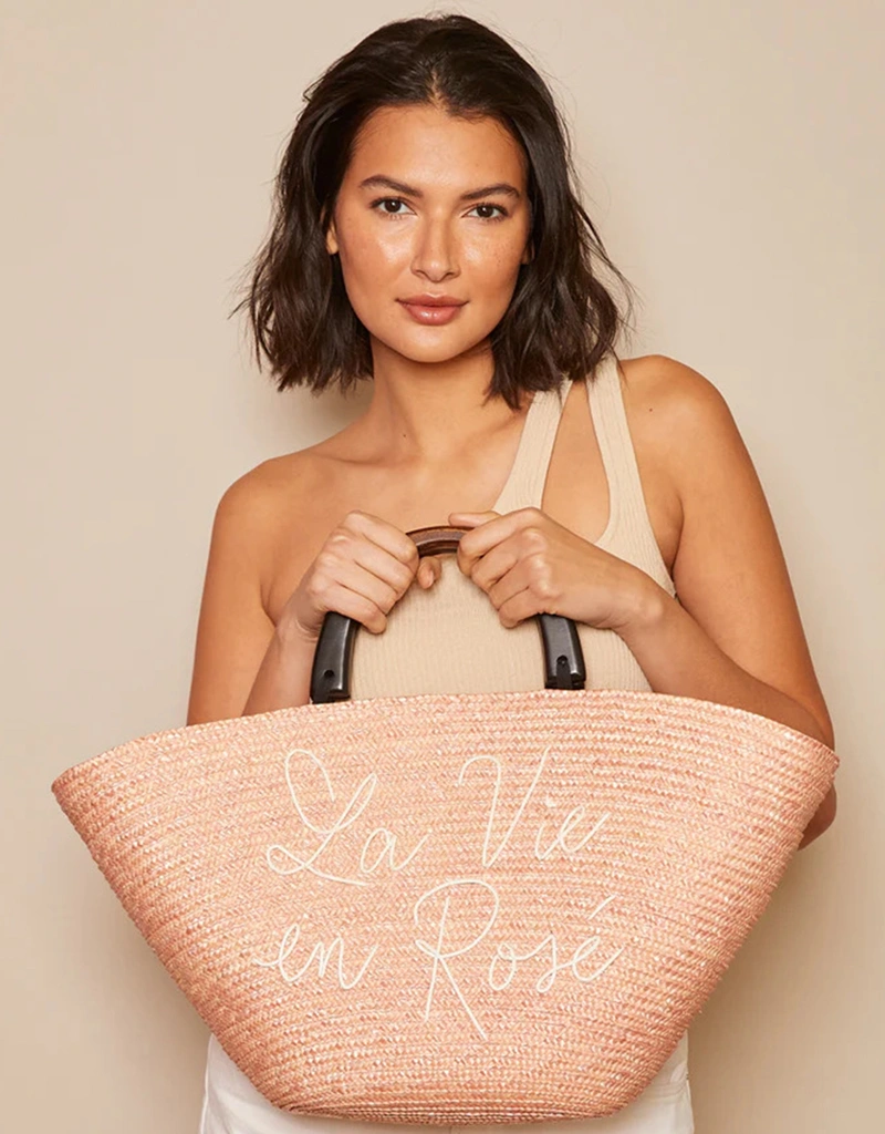 Eugenia Kim Carlotta La Vie en Rosé Straw Tote Bag (Tote Bags