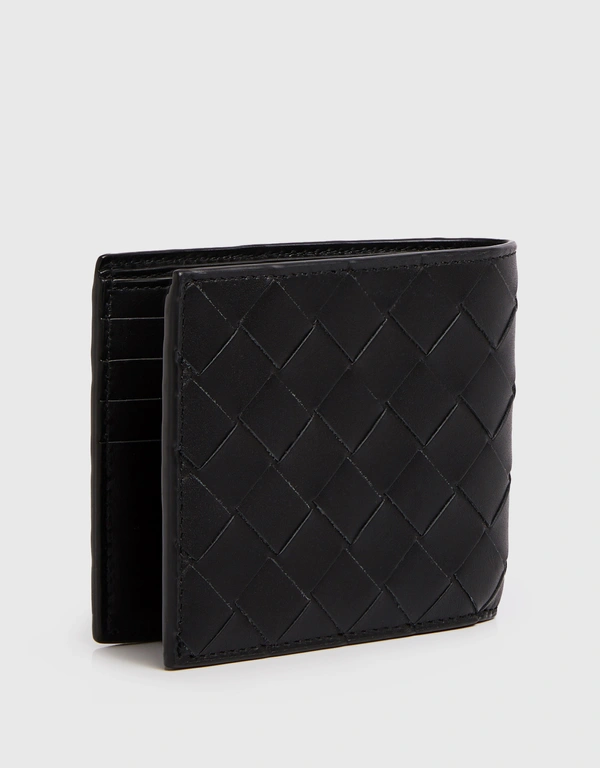 Intrecciato Leather Bi-fold Cardholder Wallet