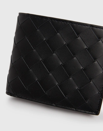 Intrecciato Leather Bi-fold Cardholder Wallet