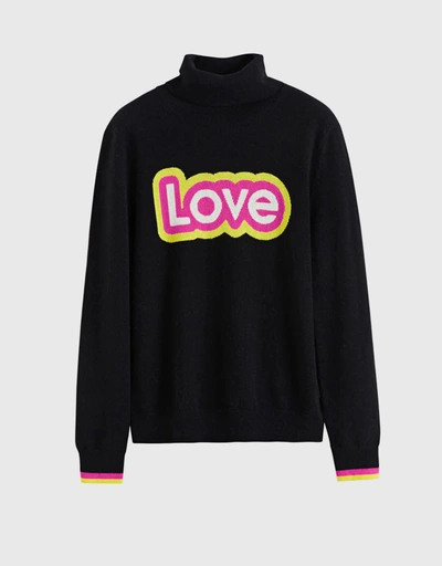 Barbie Love Wool-Cashmere Rollneck Sweater-Black