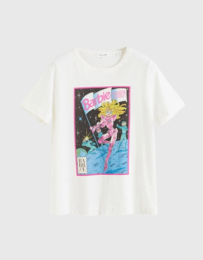 Astro Barbie Cotton T-Shirt -Cream