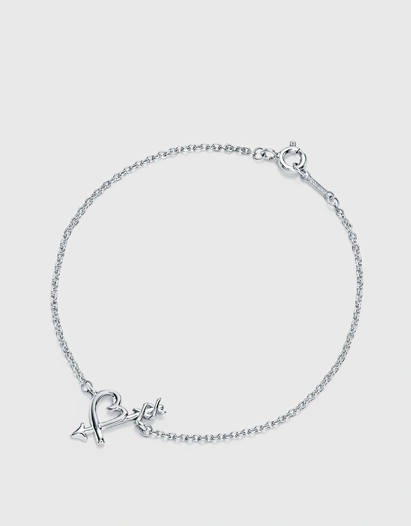 Tiffany & Co. Paloma Picasso Sterling Silver Loving Heart Arrow Bracelet