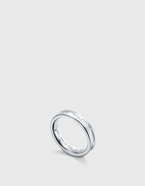 Tiffany 1837 窄版純銀戒指