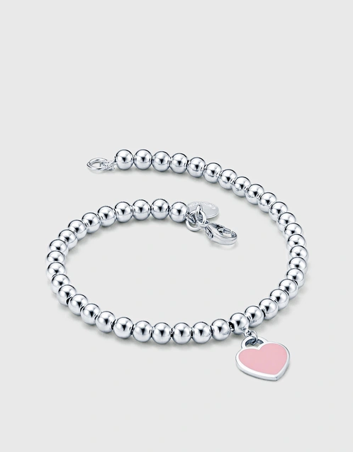 Custom Engraved Sterling Silver Women's Tiffany Style Heart Bracelet with  Toggle Lock - PG80181