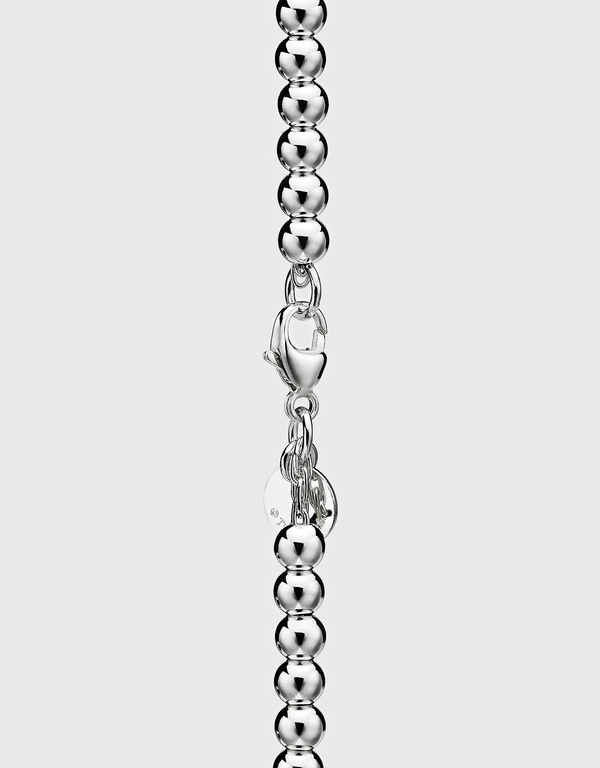 Tiffany & Co. Return to Tiffany Sterling Silver Diamond Red Enamel Heart Bead Bracelet