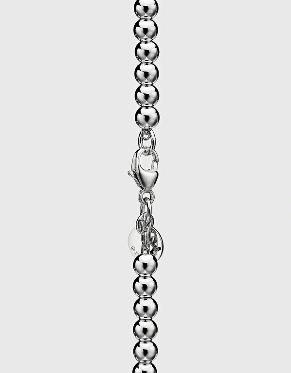 Tiffany & Co. Return to Tiffany Sterling Silver Diamond Heart Tag Bead Bracelet