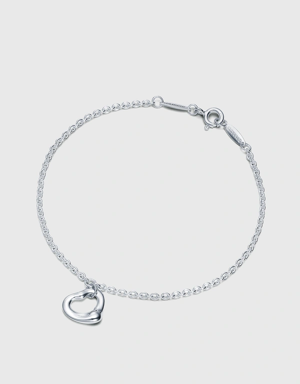 Tiffany & Co. Elsa Peretti Open Heart  Sterling Silver Bracelet 11mm