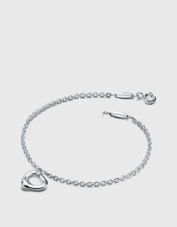 Tiffany & Co. Elsa Peretti Open Heart  Sterling Silver Bracelet 11mm
