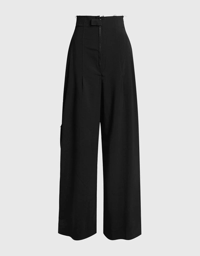 Le Pantalon Santon Wool-blend Extra High-rised Wide-leg Pants