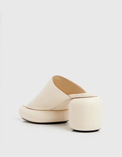 Calf Leather Mid-heeled Mules