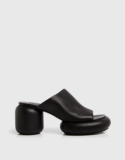 Calf Leather Mid-heeled Mules