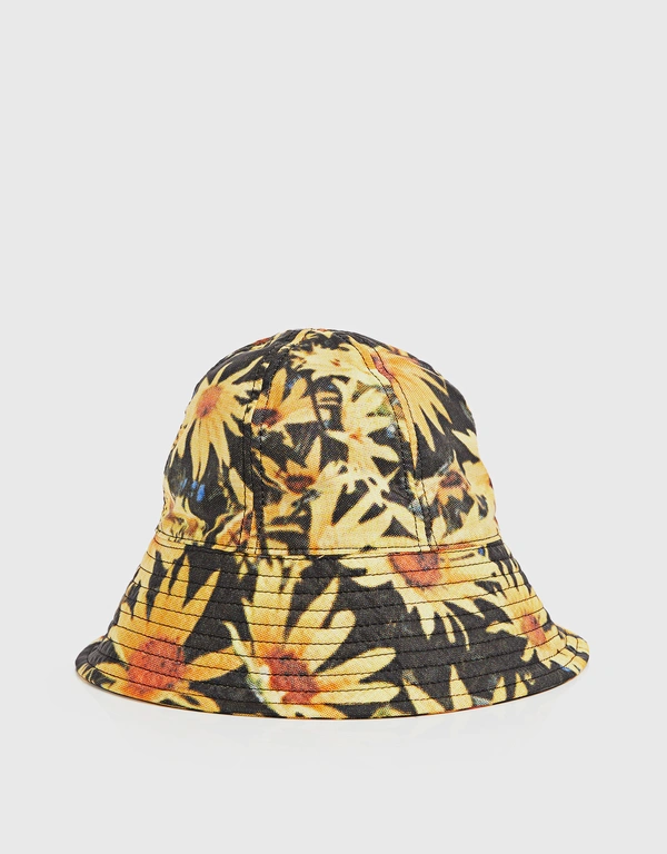 Jil Sander Floral Printed Cotton Bucket Hat