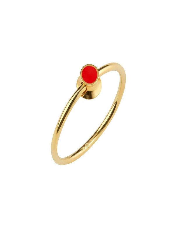 Ruifier Jewelry  Orbit Infinity Red Dot Ring 