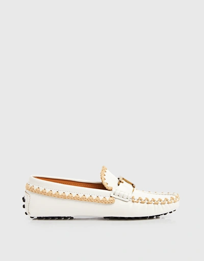 T Timeless Gommino Cowhide Leather Embroidered Edges Loafers