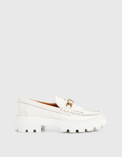 Fringed Calf Leather Loafers