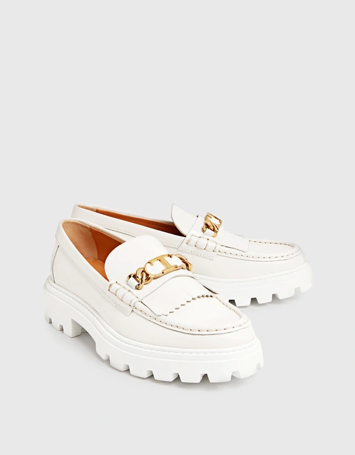 Fringed Calf Leather Loafers