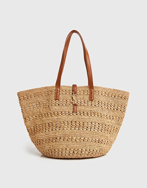 Medium raffia basket bag