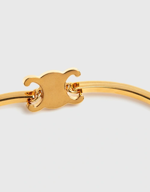 Celine Triomphe Articulated Gold Brass Bracelet (Fashion Jewelry