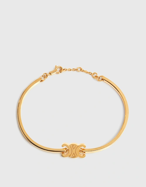 Celine Triomphe Articulated Gold Brass Bracelet (Fashion Jewelry and  Watches,Bracelets)