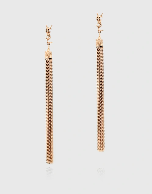 LouLou Light Gold Brass Chain Tassels Earrings