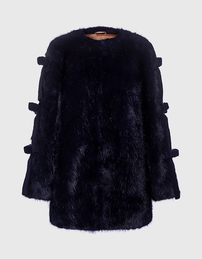 Elsie Bow Ties Fur Coat