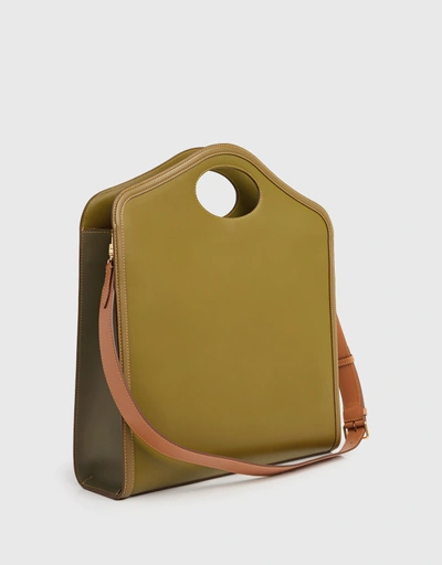 Pocket Leather Top Handle and Crossbody Bag