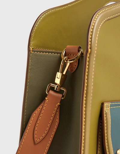 Pocket Leather Top Handle and Crossbody Bag