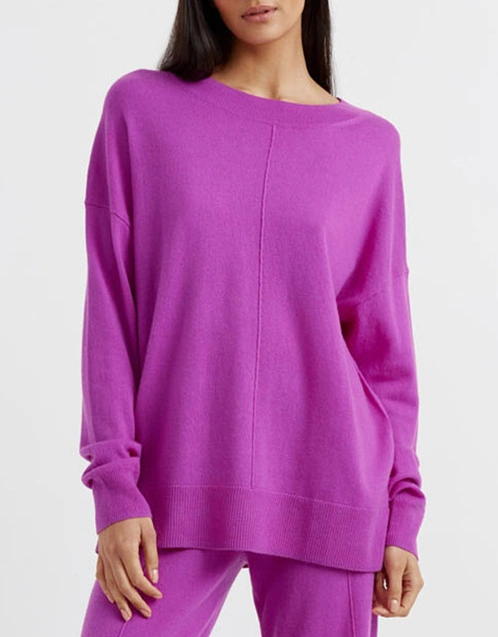 Wool-Cashmere Slouchy Sweater - Violet
