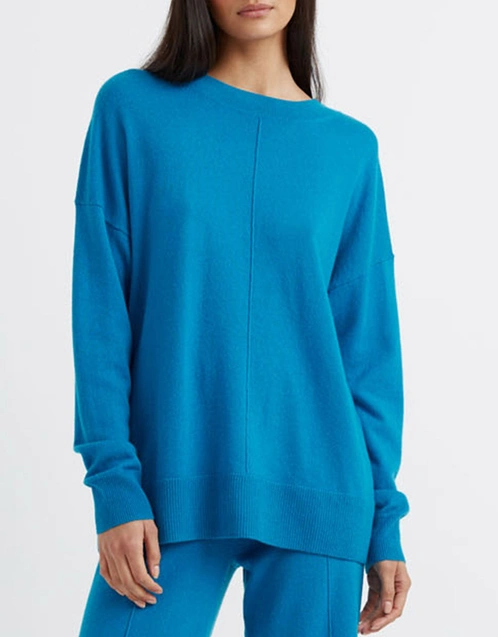 Wool-Cashmere Slouchy Sweater - Teal