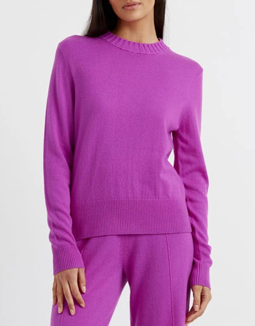 Wool-Cashmere Cropped Sweater - Violet