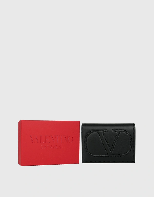 Valentino Valentino 法式翻蓋短夾-Black