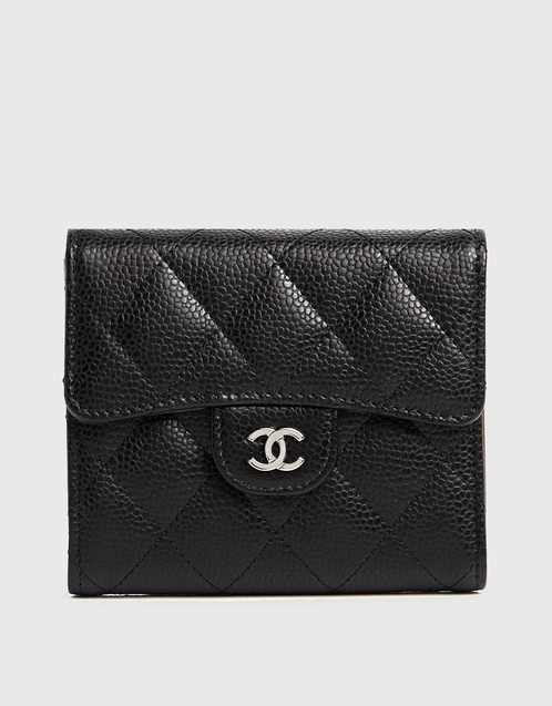 Chanel Classic Small Flap Wallet In Grained Calfskin With Silver Hardware ( Wallets and Small Leather Goods,Wallets)