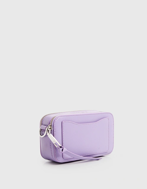 Snapshot Leather Camera Bag In Purple