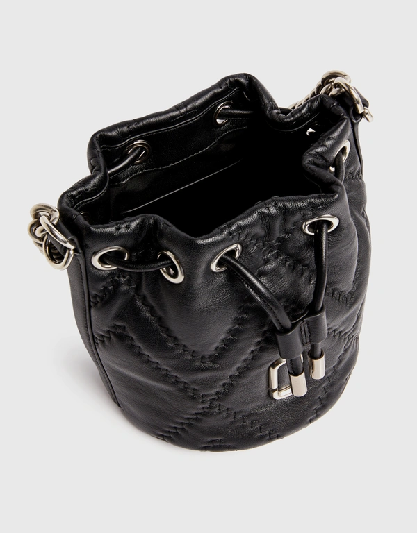 The Quilted Lamb Leather J Marc Bucket Bag