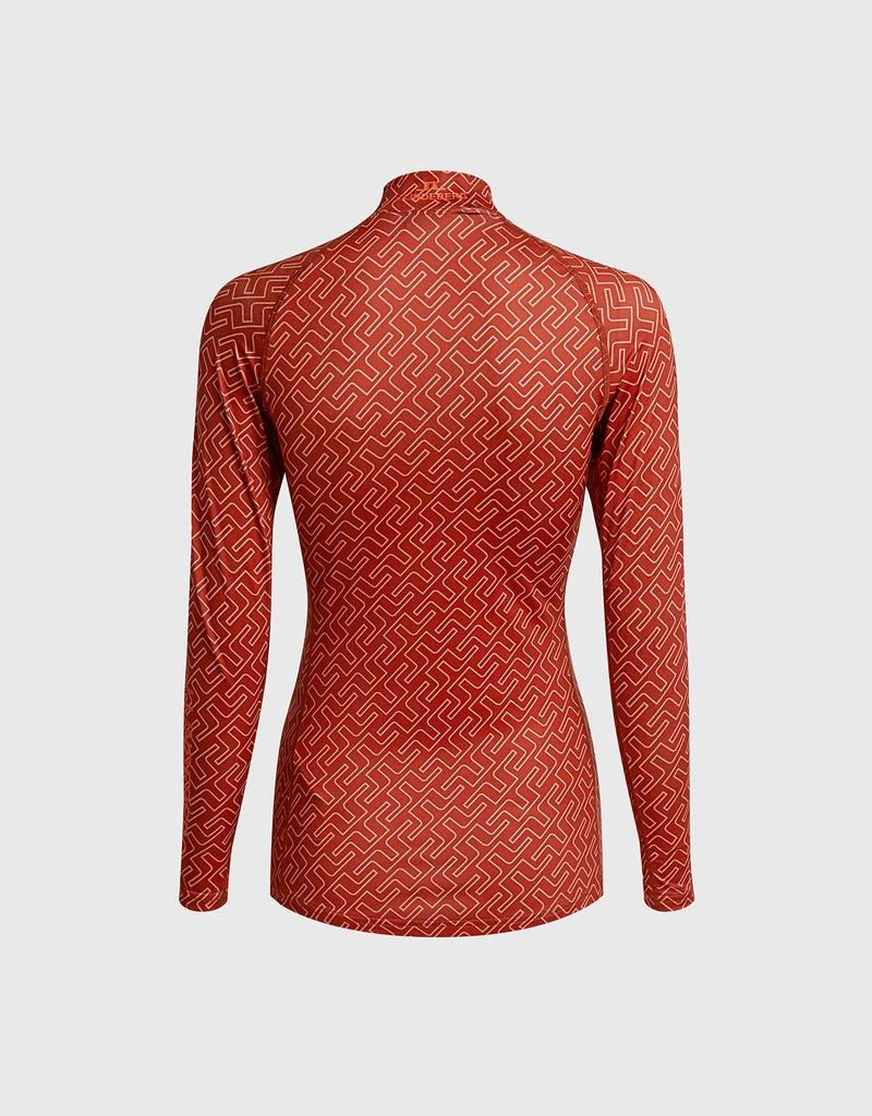 J.Lindeberg Asa Print Compression Mock Neck Golf Top (トップス