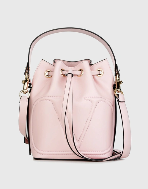 Vlogo Small Calf Leather Bucket Bag-Pink
