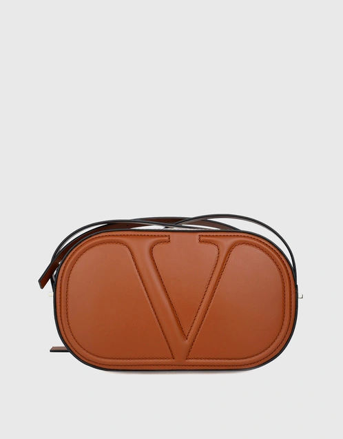 Valentino Vlogo Walk Calf Leather Crossbody Bag-Camel (Shoulder bags,Cross  Body Bags)