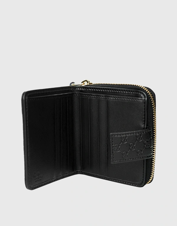 Gucci Micro GG Small Guccissima Calf Leather Bifold Wallet-Black
