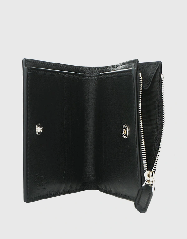 Gucci Micro GG Small Guccissima Calf Leather Bifold Wallet-Black