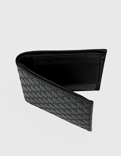 Micro GG Guccissima Calf Leather Wallet-Black