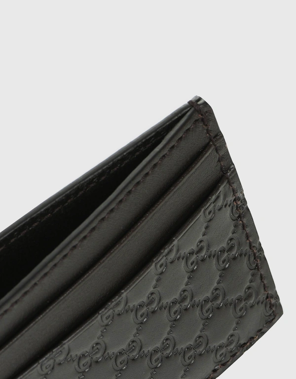Gucci Micro GG Guccissima Calf Leather Cardholder-Black