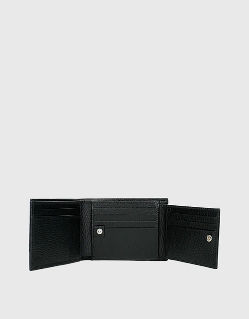 GG Guccissima Canvas Leather Trifold Wallet-Black