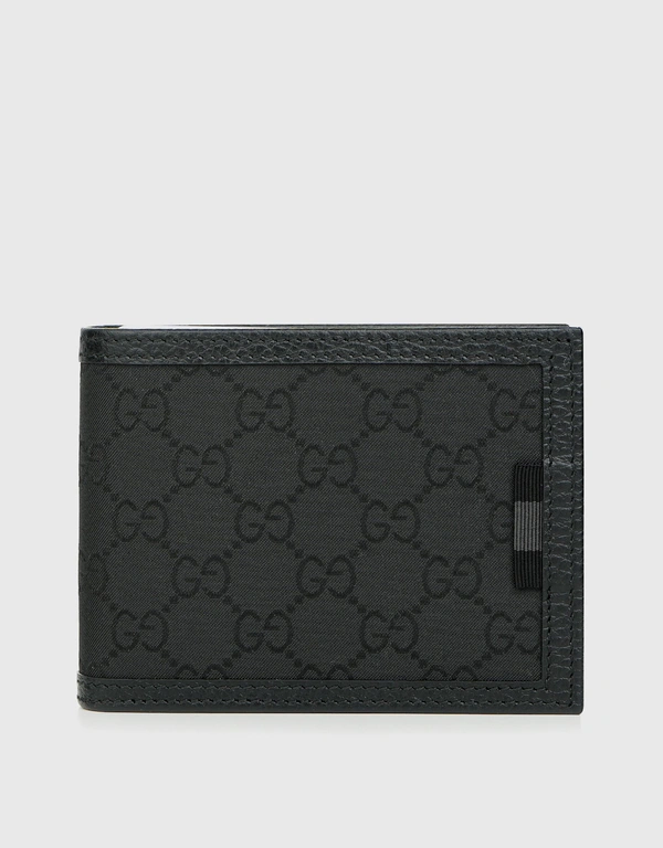 Gucci GG Guccissima Canvas Leather Trifold Wallet-Black