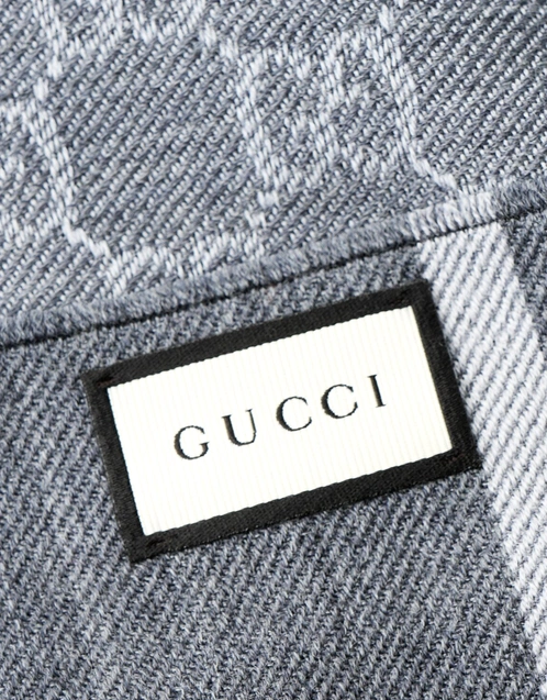 GG Guccissima 羊毛雙面 Arlisse 圍巾-Grey